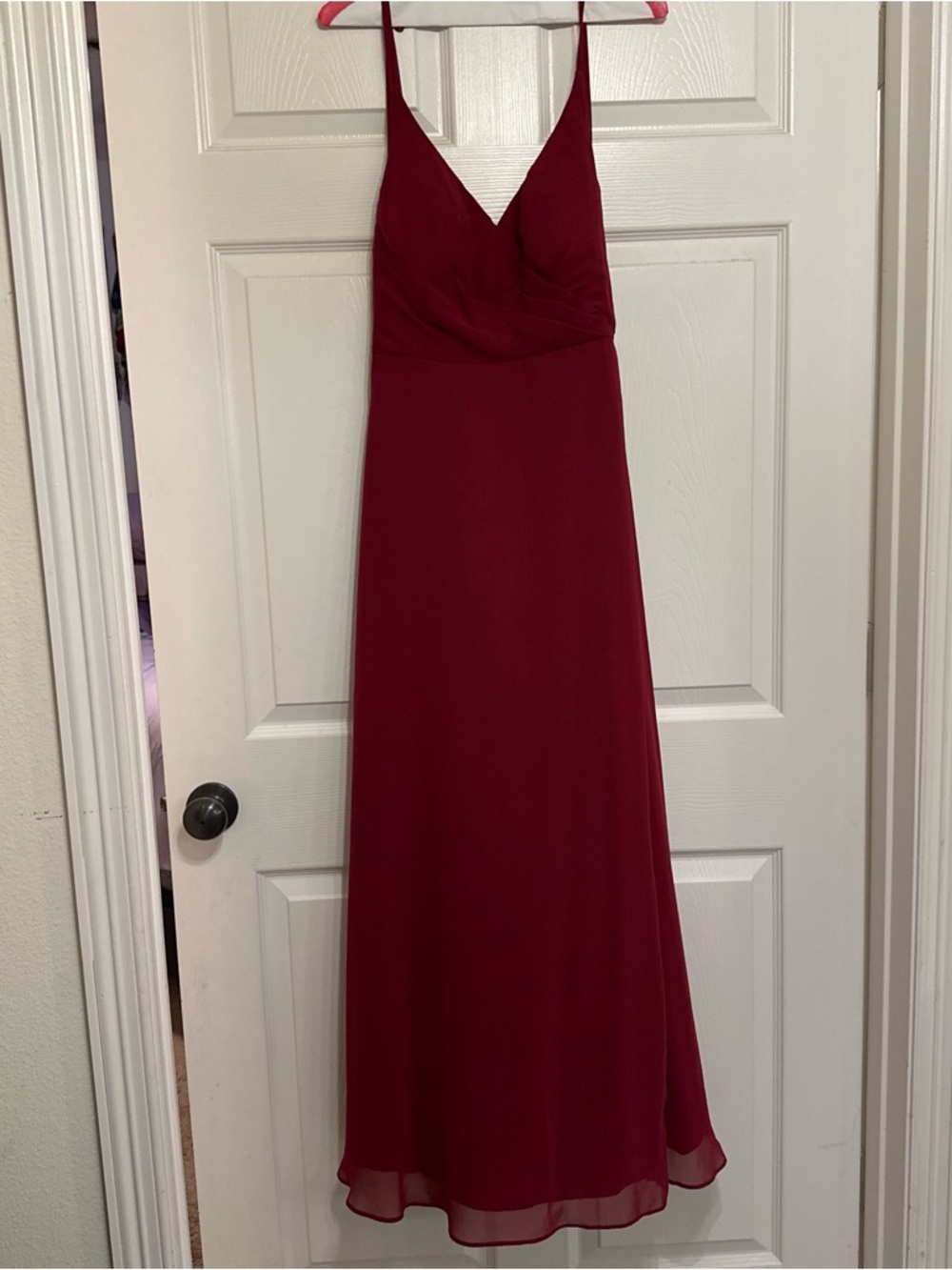 Elegant Red Wine Spaghetti-Strap Maxi Dress